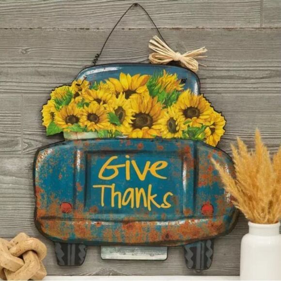 Give Thanks Truck Wall Decor - Picture 1 of 4